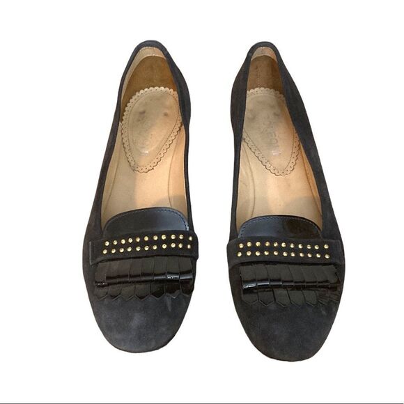 Napoleoni Suede Made in Italy Heeled Loafers Office Work Size 38 - Picture 2 of 11